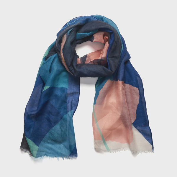 Paper Art Scarf - Blue