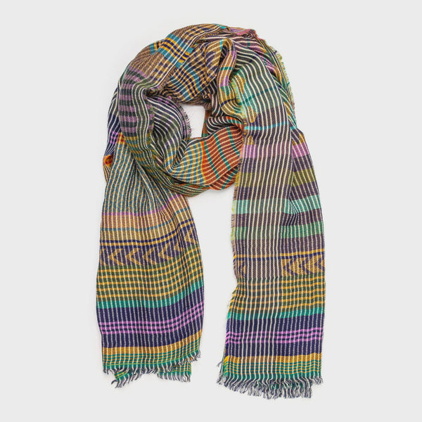 Isabel Checked Scarf - Mixed Green