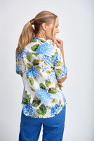 Hydrangea Print Shirt - Blue