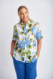 Hydrangea Print Shirt - Blue