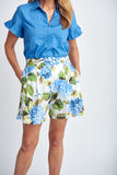 Hydrangea Print Shorts - Blue