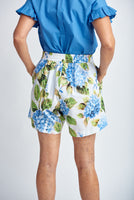 Hydrangea Print Shorts - Blue