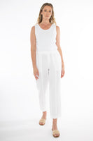 7/8 Linen Pants - White