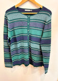 Delia Stripe Eco Cardigan - Green