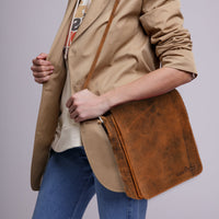 Leather Shoulder Bag - Camel