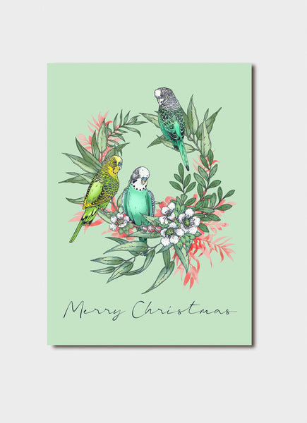 Budgie Christmas Card