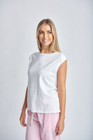 Sleeveless Cotton Tee - White