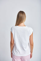 Sleeveless Cotton Tee - White