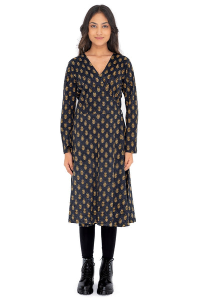 Sunburst Wrap Dress - Acton Print