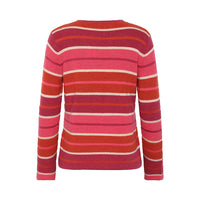 Chloe Stripe Merino/Cotton Crew - Pink