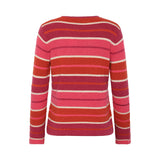 Chloe Stripe Merino/Cotton Crew - Pink