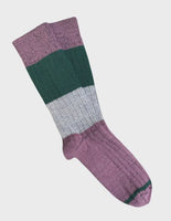 Chunky Rib Merino Socks - Mauve