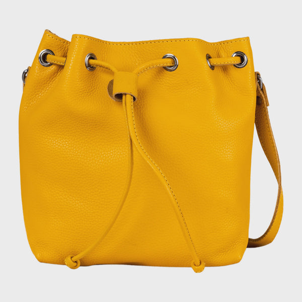 Leather Small Cross Body Bucket Bag - Albany