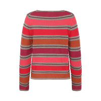 Delia Stripe Eco Cardigan - Rust