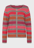 Delia Stripe Eco Cardigan - Rust