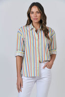 Long Sleeve Poplin Blouse - Parasol Stripe