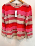 Fabia Stripe Lambswool Crew - Sand