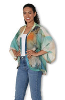 Silk Chiffon Artists Kimono - cottage Garden