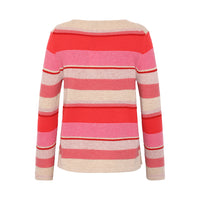 Fabia Stripe Lambswool Crew - Sand