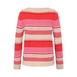 Fabia Stripe Lambswool Crew - Sand