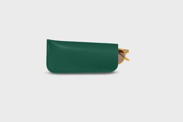 Leather Glasses Case - Jade