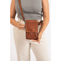 Leather Mini Shoulder Bag - Cognac