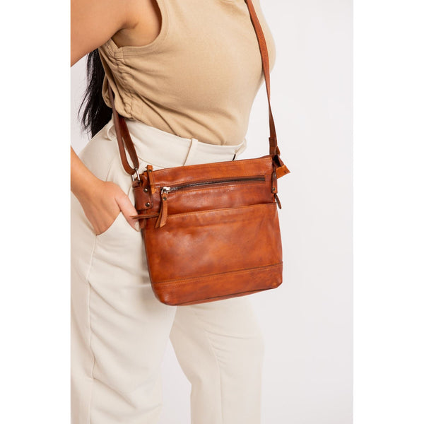 Leather Shoulder Bag - Cognac