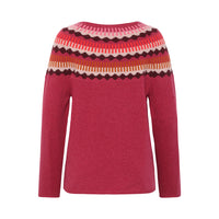 Kira Yoke Lambswool Crew - Dark Pink