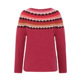 Kira Yoke Lambswool Crew - Dark Pink