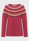 Kira Yoke Lambswool Crew - Dark Pink