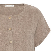 Komma Lambswool Button Vest - Mushroom