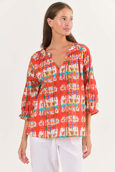 Summer V Neck Blouse - Tutti Frutti