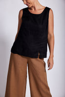 Linen Shell Top - Black