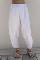 7/8 Tapered Split Detail Pants - White