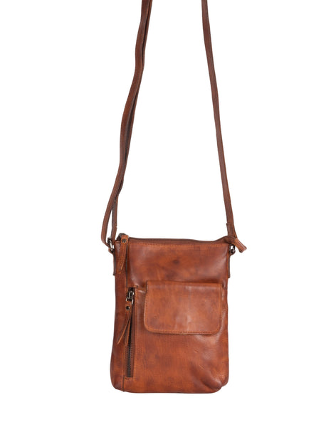 Leather Shoulder Bag - Julia Cognac