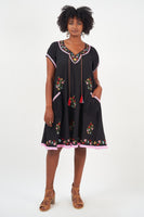 Sao Paulo Dress - Splendour Embroidery Black