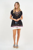 Sao Paulo Top - Splendour Embroidery Black