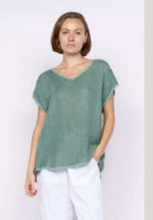 Lyra V neck Hessian Tunic - Seafoam Green