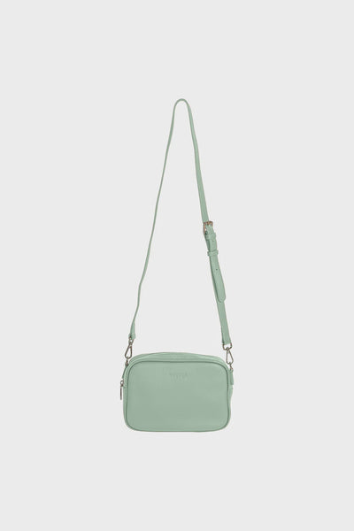 Leather Soft Crossbody Box - Sage Green