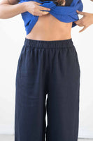 Tessa Linen Pants - Navy