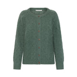 Kora Lambswool Jacquard Cardi - Forest